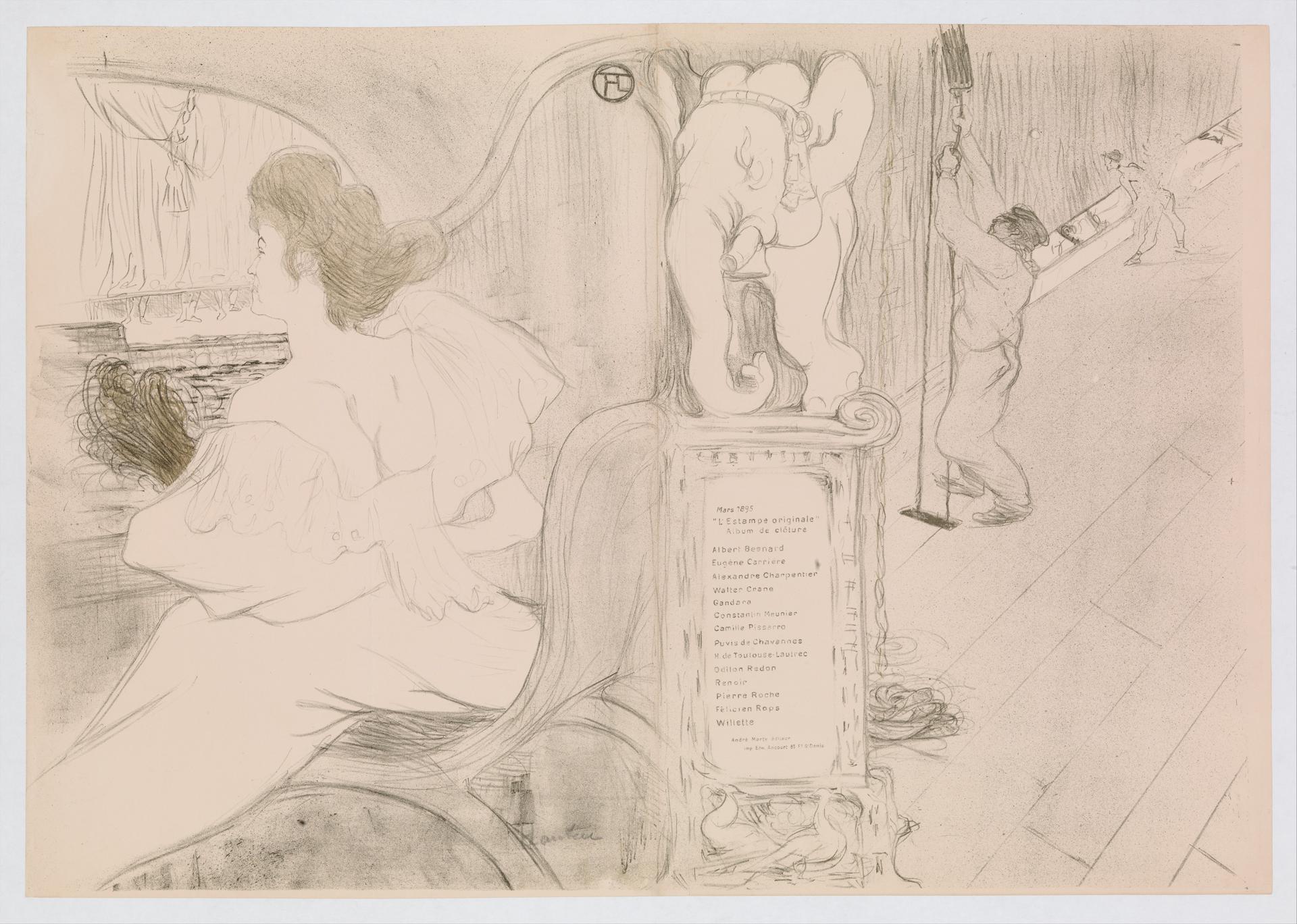 Henri de Toulouse-Lautrec — Am Vorhang (Au Rideau), aus "L'Estampe Originale"