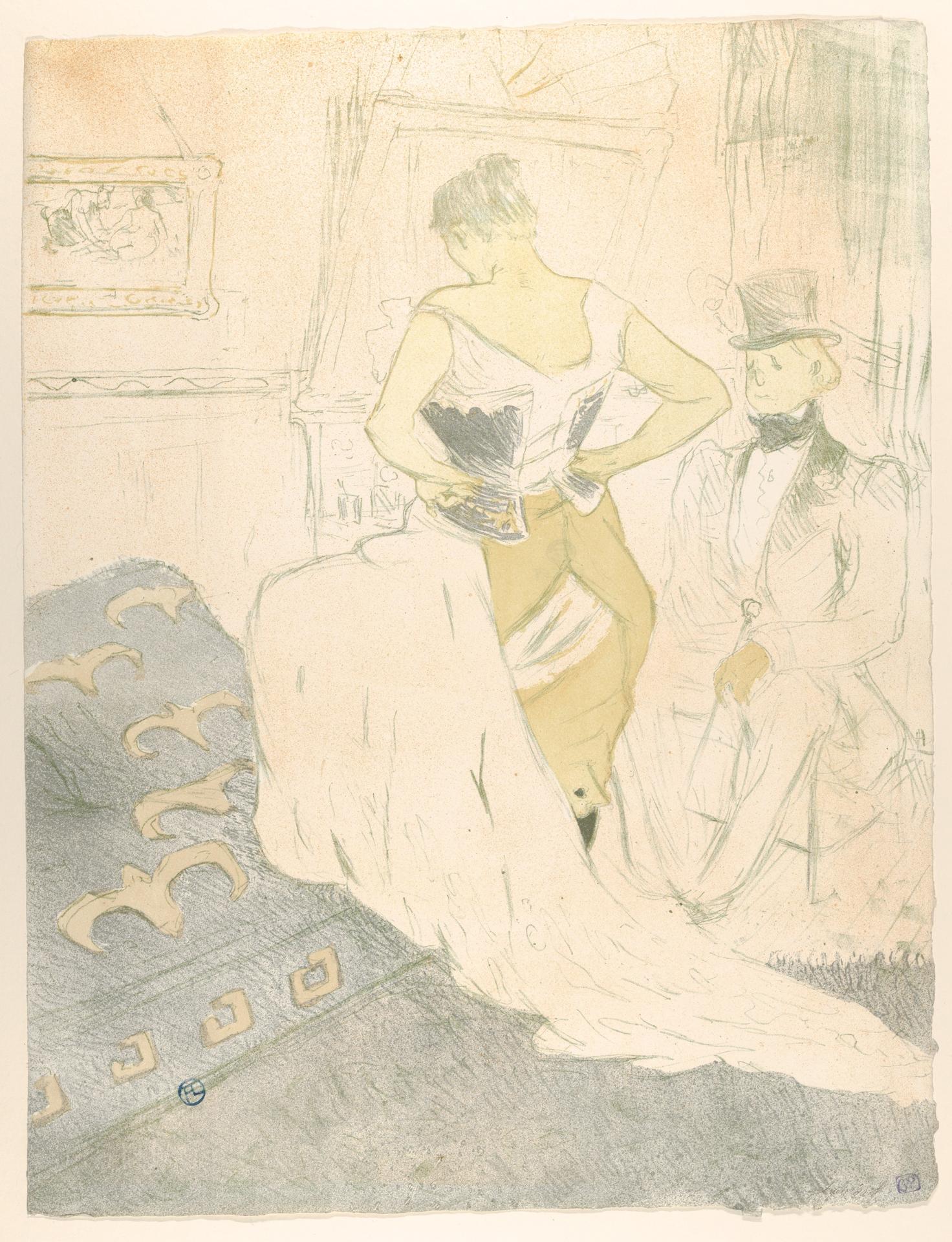 Henri de Toulouse-Lautrec — Das Korsett schnüren – Eine flüchtige Eroberung, aus der Serie "Elles"