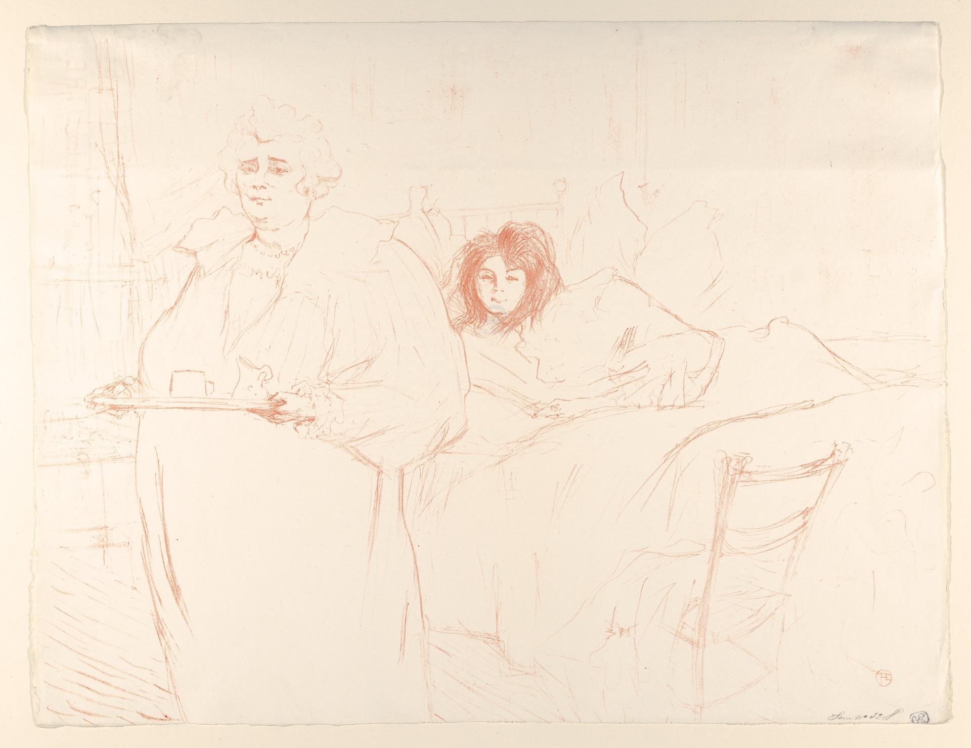 Henri de Toulouse-Lautrec — Frühstück servieren (Madame Baron und Mademoiselle Popo), aus der Serie "Elles"