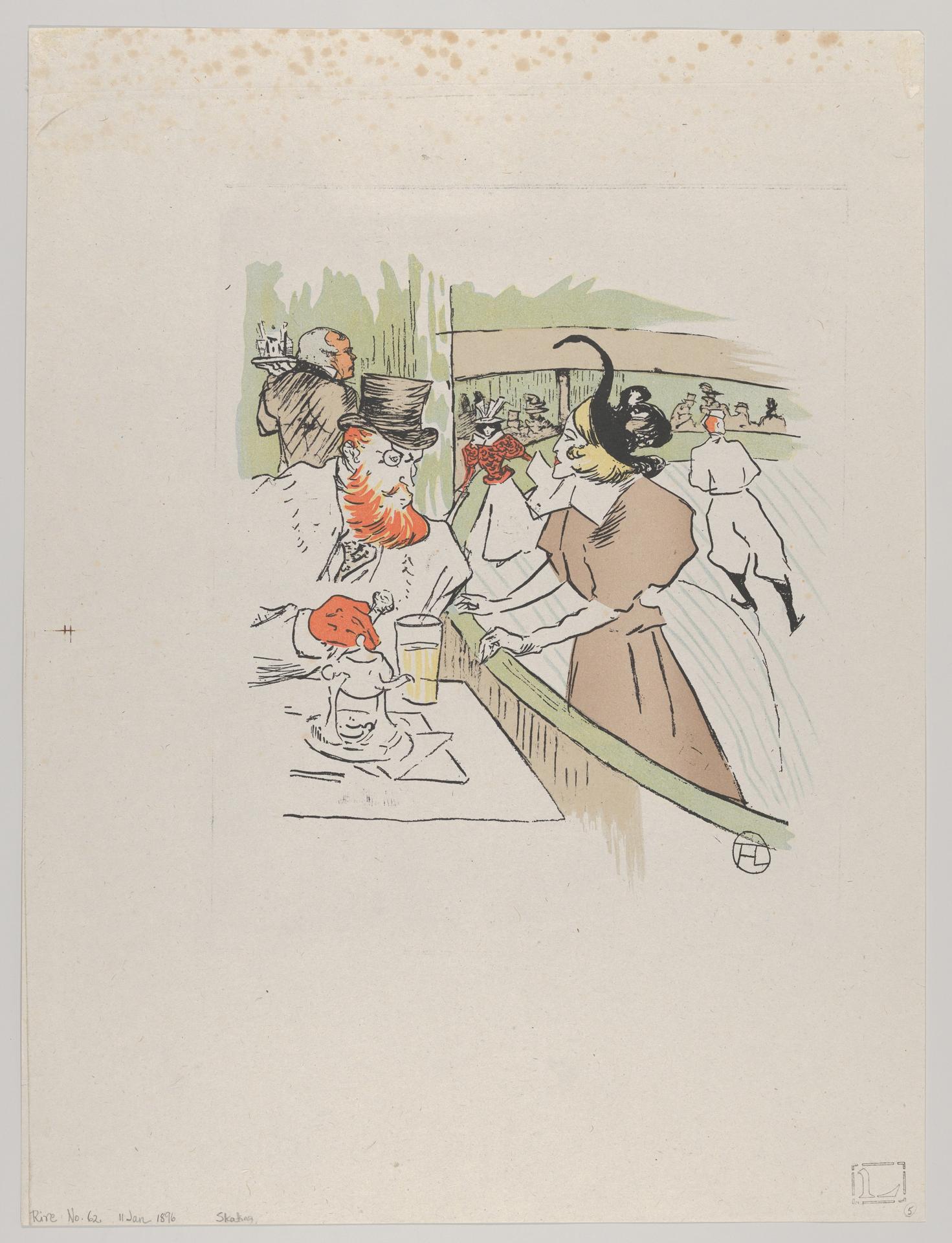 Henri de Toulouse-Lautrec — Eislaufen, aus Le Rire, Nr. 62, 11. Januar 1896
