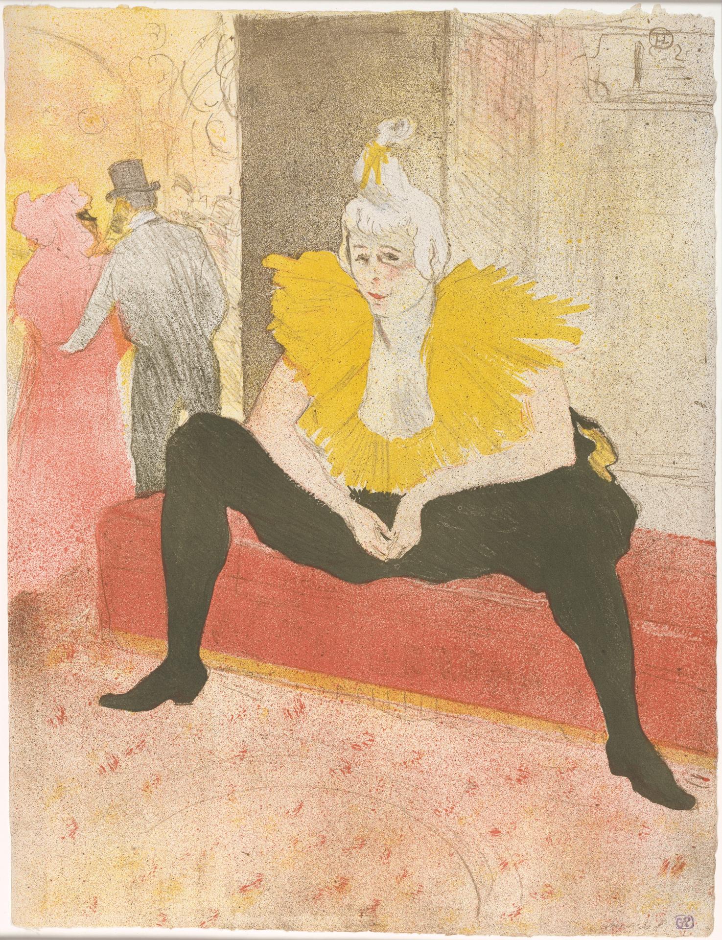 Henri de Toulouse-Lautrec — Die sitzende Clownin (Mademoiselle Cha-u-ka-o), aus der Serie "Elles"