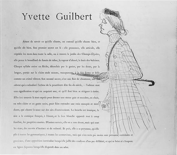 Henri de Toulouse-Lautrec — Yvette Guilbert (1894, Met-Objekt 782)